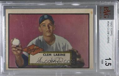 1952 Topps - [Base] #342 - High # - Clem Labine [BVG 1.5 FAIR]