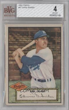 1952 Topps - [Base] #37.1 - Duke Snider (Red Back) [BVG 4 VG‑EX]