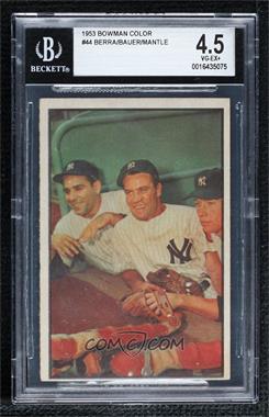 1953 Bowman Color - [Base] #44 - Hank Bauer, Yogi Berra, Mickey Mantle [BGS 4.5 VG‑EX+]