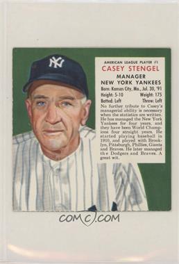 1953 Red Man Tobacco All-Star Team - American League Series - Cut Tab #1.1 - Casey Stengel (Contest Expires March 31, 1954)