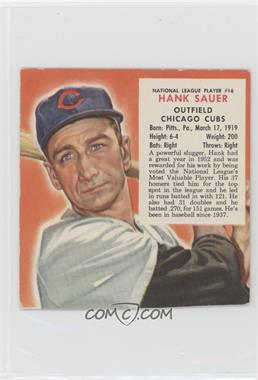 1953 Red Man Tobacco All-Star Team - National League Series - Cut Tab #16.1 - Hank Sauer (Contest Expires March 31, 1954)