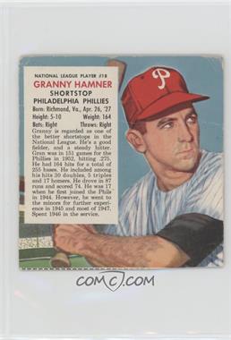 1953 Red Man Tobacco All-Star Team - National League Series - Cut Tab #18.2 - Granny Hamner (Contest Expires May 31, 1954) [Poor to Fair]