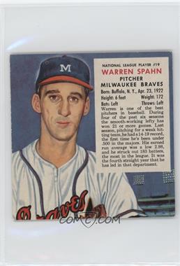 1953 Red Man Tobacco All-Star Team - National League Series - Cut Tab #19.2 - Warren Spahn (Contest Expires May 31, 1954)