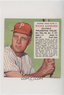 1953 Red Man Tobacco All-Star Team - National League Series - Cut Tab #3.2 - Richie Ashburn (Contest Expires May 31, 1954)