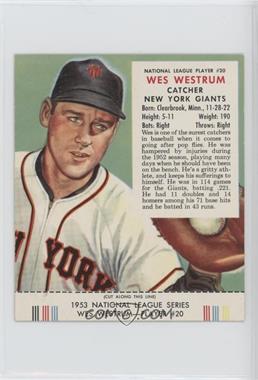1953 Red Man Tobacco All-Star Team - National League Series #20.2 - Wes Westrum (Contest Expires May 31, 1954)