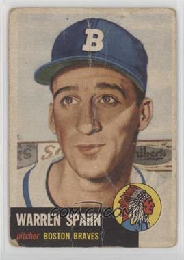 1953 Topps - [Base] #147.2 - Warren Spahn (Bio Information is White) [Poor to Fair]