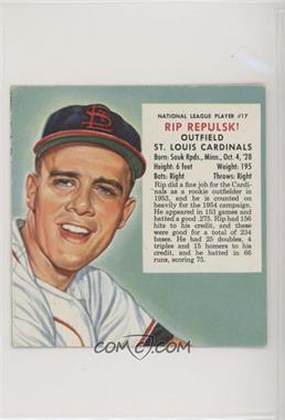 1954 Red Man Tobacco All-Star Team - National League Series - Cut Tab #17.1 - Rip Repulski (Contest Expires March 31, 1955)