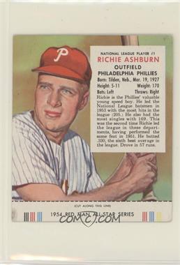 1954 Red Man Tobacco All-Star Team - National League Series #1.1 - Richie Ashburn (Contest Ends March 31, 1955) [Poor to Fair]