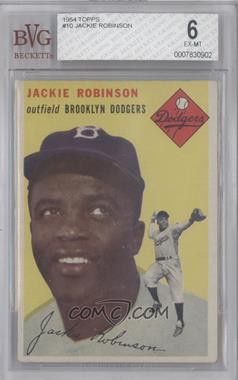 1954 Topps - [Base] #10.1 - Jackie Robinson (White Back) [BVG 6 EX‑MT]