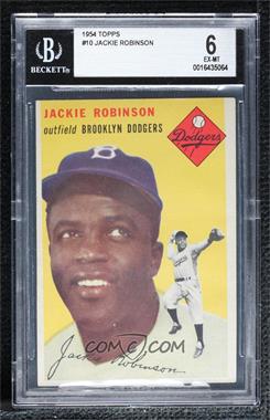 1954 Topps - [Base] #10.1 - Jackie Robinson (White Back) [BGS 6 EX‑MT]