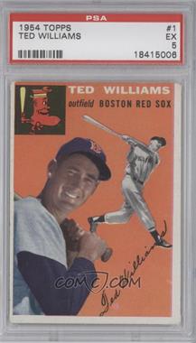 1954 Topps - [Base] #1.1 - Ted Williams (White Back) [PSA 5 EX]