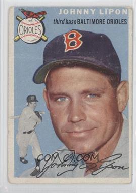 1954 Topps - [Base] #19.1 - Johnny Lipon (White Back) [Good to VG‑EX]