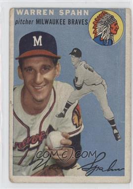 1954 Topps - [Base] #20.1 - Warren Spahn (White Back) [Good to VG‑EX]