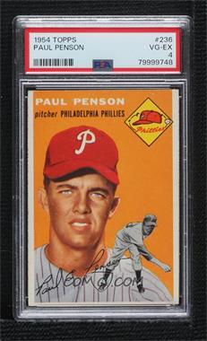 1954 Topps - [Base] #236 - Paul Penson [PSA 4 VG‑EX]