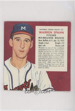 1955 Red Man Tobacco All-Star Team - National League Series - Cut Tab #10.1 - Warren Spahn (Contest Ends April 15, 1956) [Good to VG‑EX]