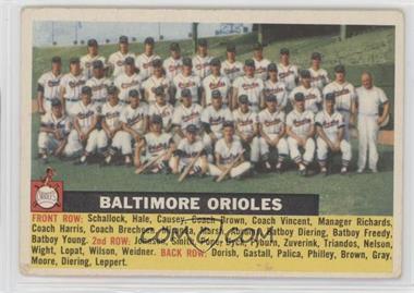 1956 Topps - [Base] #100.1 - Baltimore Orioles Team (Gray Back, Team Name Centered)