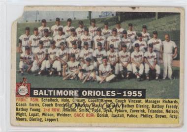 1956 Topps - [Base] #100.3 - Baltimore Orioles Team (White Back, Team Name and Year) [Poor to Fair]