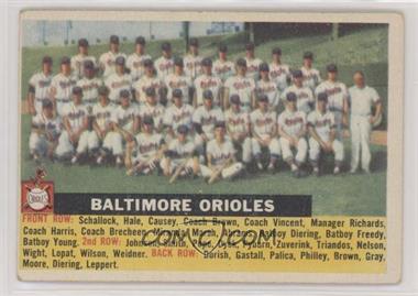 1956 Topps - [Base] #100.3 - Baltimore Orioles Team (White Back, Team Name and Year) [Good to VG‑EX]