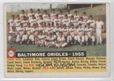 1956 Topps - [Base] #100.3 - Baltimore Orioles Team (White Back, Team Name and Year) [Good to VG‑EX]