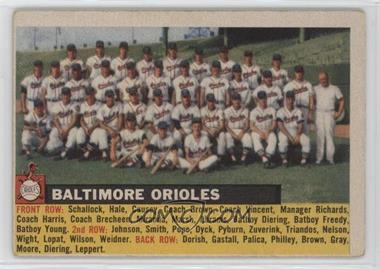 1956 Topps - [Base] #100.5 - Baltimore Orioles Team (White Back, Team Name Left)