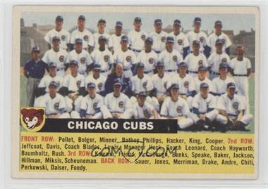 1956 Topps - [Base] #11.1 - Chicago Cubs Team (Gray Back, Team Name Centered)