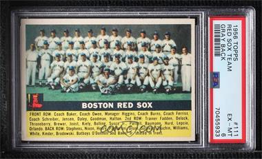 1956 Topps - [Base] #111.1 - Boston Red Sox Team (Gray Back) [PSA 6 EX‑MT]