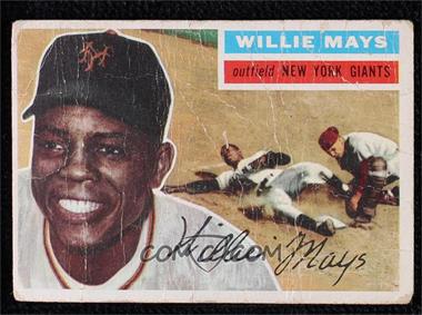 1956 Topps - [Base] #130.2 - Willie Mays (White Back) [Poor to Fair]