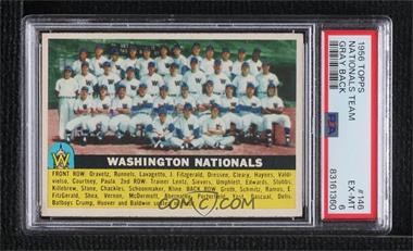 1956 Topps - [Base] #146.1 - Washington Nationals Team (Gray Back) [PSA 6 EX‑MT]