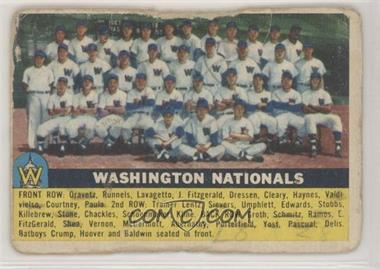 1956 Topps - [Base] #146.1 - Washington Nationals Team (Gray Back) [Poor to Fair]