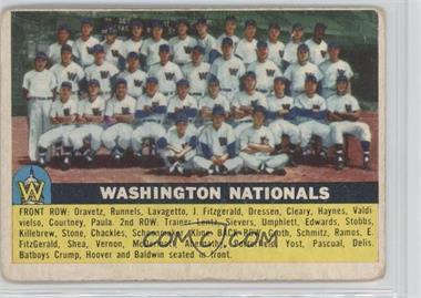 1956 Topps - [Base] #146.1 - Washington Nationals Team (Gray Back) [Poor to Fair]