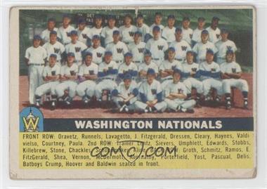 1956 Topps - [Base] #146.2 - Washington Nationals Team (White Back) [Good to VG‑EX]
