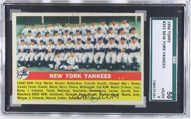 1956 Topps - [Base] #251 - New York Yankees Team [SGC 50 VG/EX 4]