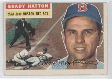 1956 Topps - [Base] #26.1 - Grady Hatton (Gray Back; Hall of Famers Yogi Berra and Nestor Chylkak in backgrouns photo) [Noted]