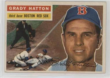 1956 Topps - [Base] #26.2 - Grady Hatton (White Bac; Hall of Famers Yogi Berra and Nestor Chylkak in backgrouns photo)