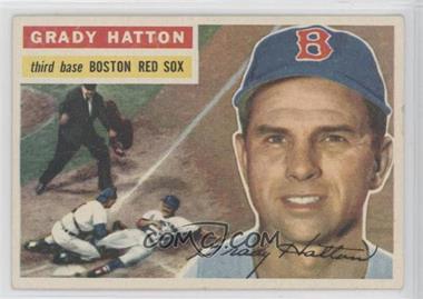 1956 Topps - [Base] #26.2 - Grady Hatton (White Bac; Hall of Famers Yogi Berra and Nestor Chylkak in backgrouns photo)