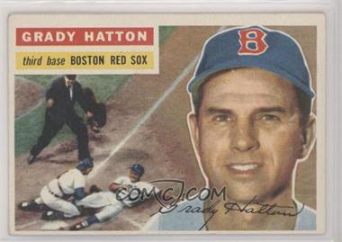 1956 Topps - [Base] #26.2 - Grady Hatton (White Bac; Hall of Famers Yogi Berra and Nestor Chylkak in backgrouns photo)