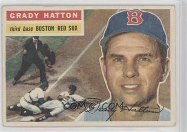 1956 Topps - [Base] #26.2 - Grady Hatton (White Bac; Hall of Famers Yogi Berra and Nestor Chylkak in backgrouns photo)