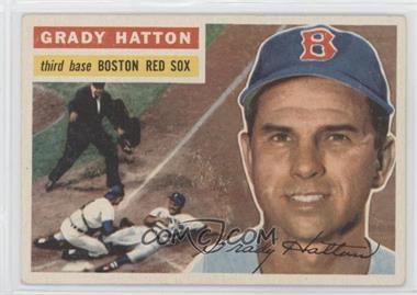 1956 Topps - [Base] #26.2 - Grady Hatton (White Bac; Hall of Famers Yogi Berra and Nestor Chylkak in backgrouns photo)