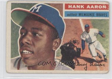 1956 Topps - [Base] #31.1 - Hank Aaron (Gray Back; Small Background Photo is Willie Mays) [Good to VG‑EX]