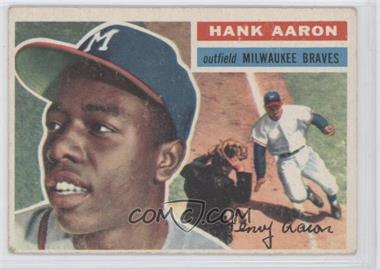 1956 Topps - [Base] #31.2 - Hank Aaron (White Back: Small Background Photo is Willie Mays) [Good to VG‑EX]