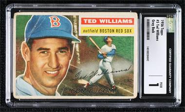 1956 Topps - [Base] #5.1 - Ted Williams (Gray Back) [CGC 1 Poor]