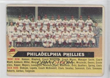 1956 Topps - [Base] #72.1 - Philadelphia Phillies Team (Gray Back, Team Name Centered)