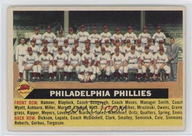 1956 Topps - [Base] #72.1 - Philadelphia Phillies Team (Gray Back, Team Name Centered)