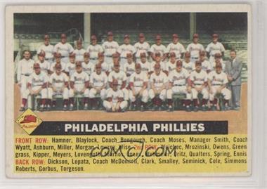 1956 Topps - [Base] #72.1 - Philadelphia Phillies Team (Gray Back, Team Name Centered)