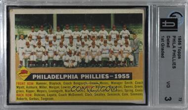 1956 Topps - [Base] #72.3 - Philadelphia Phillies Team (White Back, Team Name and Date) [GAI 3]