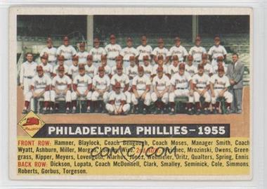 1956 Topps - [Base] #72.3 - Philadelphia Phillies Team (White Back, Team Name and Date) [Good to VG‑EX]