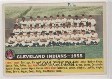 1956 Topps - [Base] #85.3 - Cleveland Indians Team (White Back, Team Name and Year) [Poor to Fair]