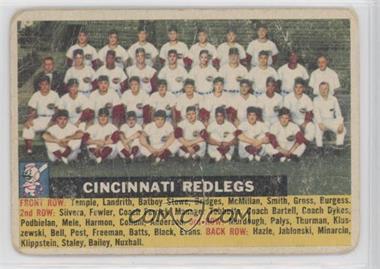 1956 Topps - [Base] #90.4 - Cincinnati Redlegs Team (White Back, Team Name Centered)