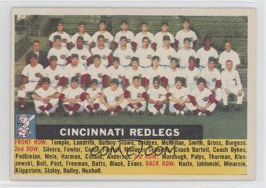 1956 Topps - [Base] #90.4 - Cincinnati Redlegs Team (White Back, Team Name Centered)