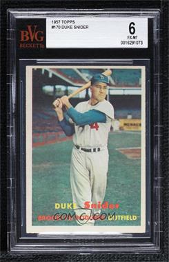 1957 Topps - [Base] #170 - Duke Snider [BVG 6 EX‑MT]